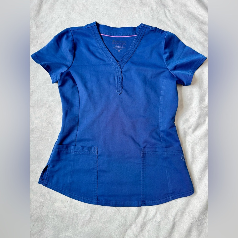 Color is Navy - Modern Fit - Healing Hands Purple Label Scrub Top -Size Small.